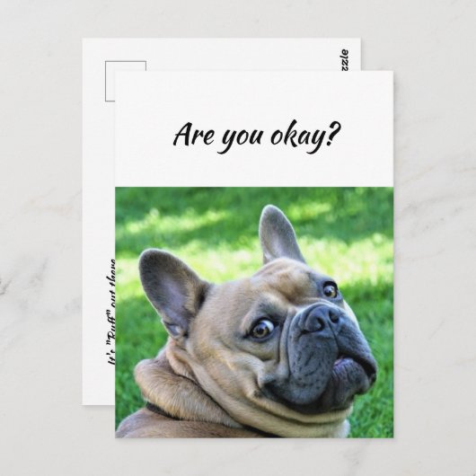 Denk aan je grappige hond, laat me weten dat je in briefkaart (Voorkant / Achterkant)