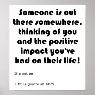 Denk aan je grappige Poster