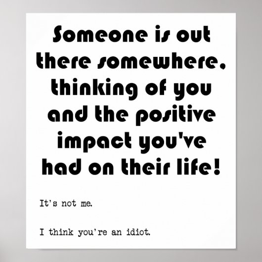 Denk aan je grappige Poster (Voorkant)