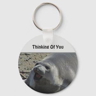Denk aan je grijze olifantenzeehond sleutelhanger