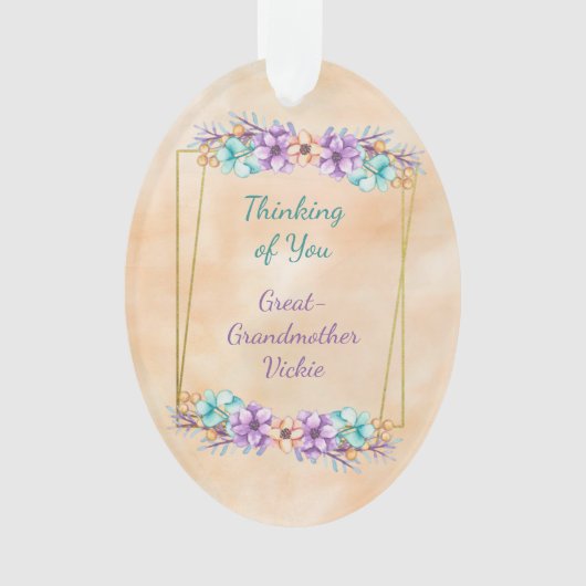 Denk aan je grootmoeder ornament (voorkant)