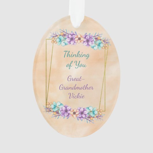 Denk aan je grootmoeder ornament (achterkant)