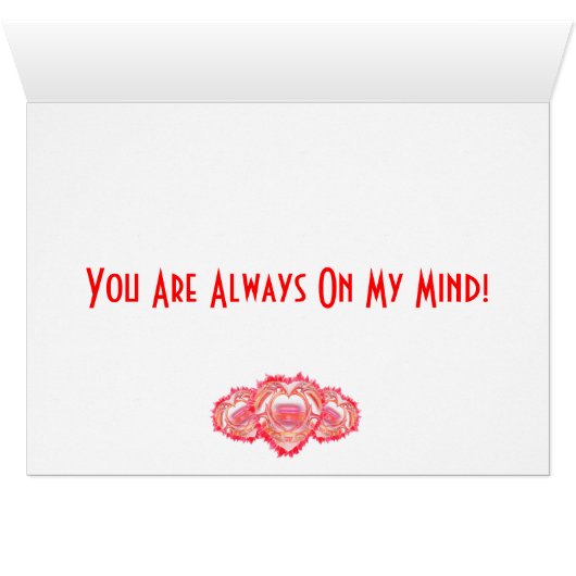 Denk aan je hart Rode Ombre in Sjabloon (Binenzijde Horizontaal (Onderkant))