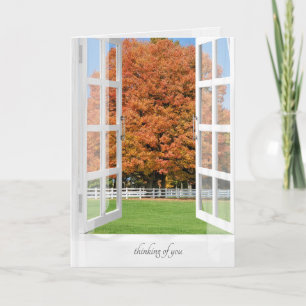 denk aan je herfstboom in window kaart