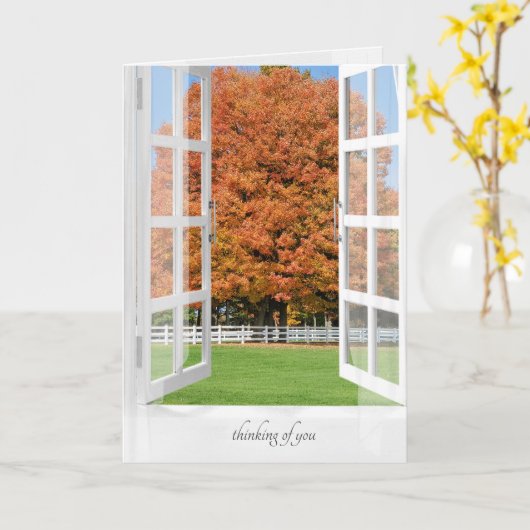 denk aan je herfstboom in window kaart (Gele Bloem)