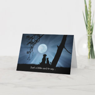 Denk aan je hond en kat in Moonlight Kaart