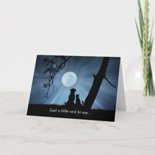 Denk aan je hond en kat in Moonlight Kaart (Voorkant)
