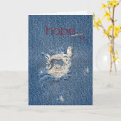 denk aan je Hope-tekst over geurblauwe denim Kaart (Gele Bloem)