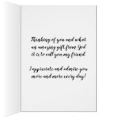 Denk aan je, je bent zo'n geweldige zegen. (Binnen (Rechts))