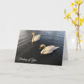 Denk aan je kaart met afbeelding van twee zwanen (Gele Bloem)