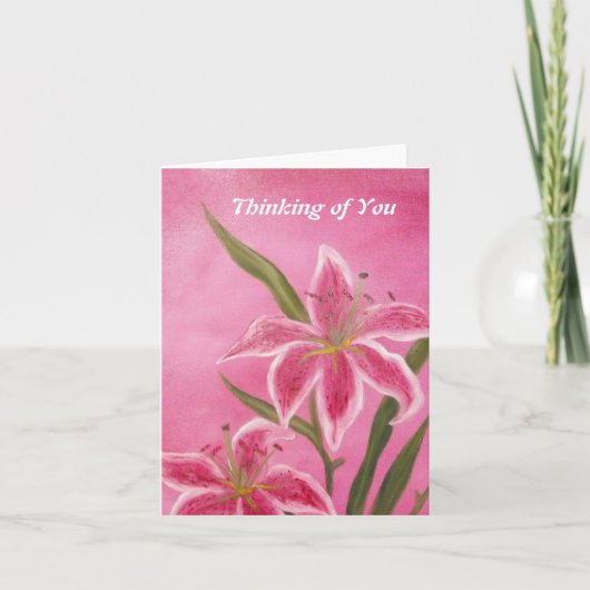 Denk aan je Kaart met Lilies (Voorkant)