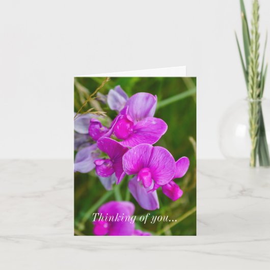 Denk aan je kaart - Paarse orchideeën (Voorkant)