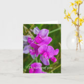 Denk aan je kaart - Paarse orchideeën (Gele Bloem)