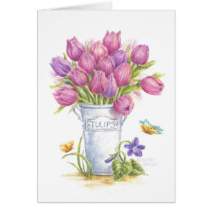 Denk aan je Kaart Tulps in Pail