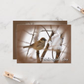 Denk aan je kaarten - bruin met vogel (Voorkant / Achterkant in situ)