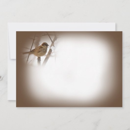 Denk aan je kaarten - bruin met vogel (Achterkant)