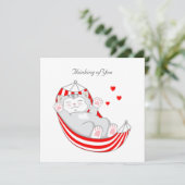 Denk aan je kat met hart in Hammock Kaart (Staand voorkant)