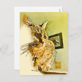 Denk aan je Kat Waterverf hartneus Briefkaart (Voorkant / Achterkant)