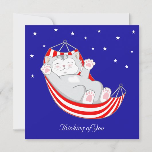 Denk aan je keukenkat met hart in Hammock C Kaart (Voorkant)