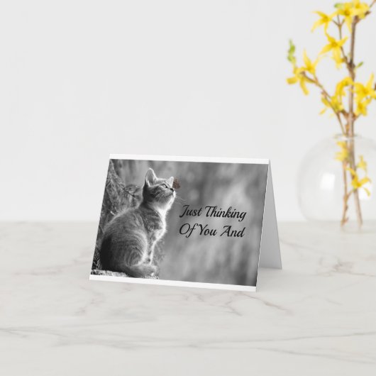 Denk aan je kitten kaart (Gele Bloem)