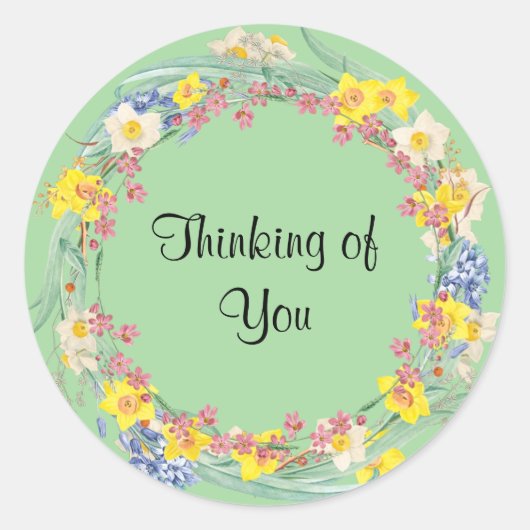 Denk aan je klassieke ronde sticker (Voorkant)