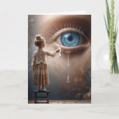 Denk aan je kleine meisje vegen tranen weg kaart (Voorkant)