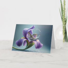 Denk aan je kolibrie in een iris kaart