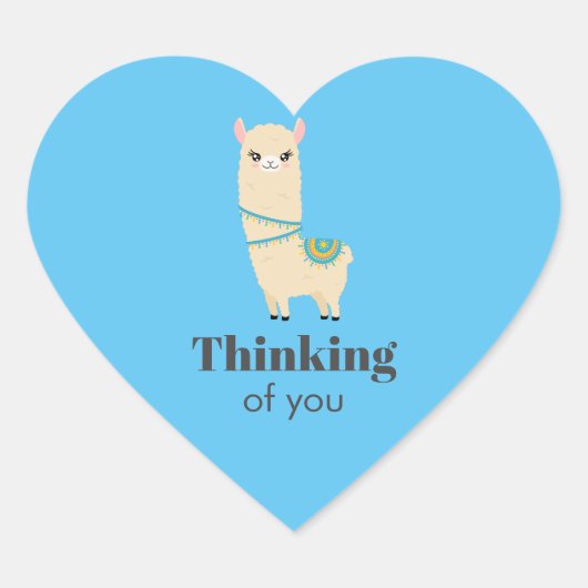 Denk aan je Llama Heart Sticker (Voorkant)