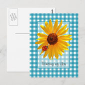 Denk aan je luiaard op zonnebloem briefkaart (Voorkant / Achterkant)