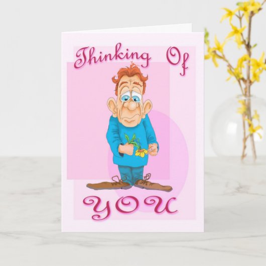 Denk aan je man met bloem kaart (Gele Bloem)