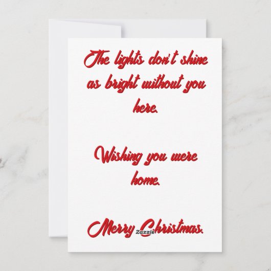 Denk aan je met Kerstmis Feestdagenkaart (Achterkant)