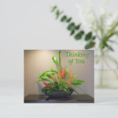 Denk aan je met tropische bloemen briefkaart (Staand voorkant)