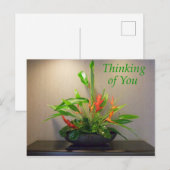 Denk aan je met tropische bloemen briefkaart (Voorkant / Achterkant)