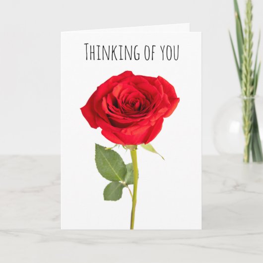 Denk aan je mooie rode rode roze. feestdagen kaart (Voorkant)