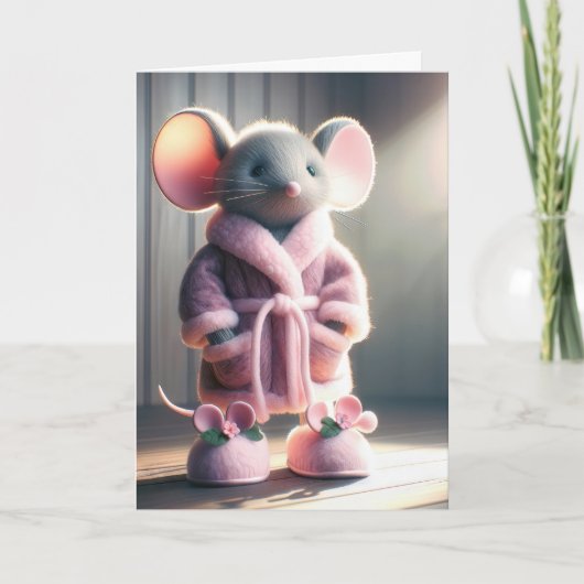 Denk aan je muis in een roze gewaad kaart (Voorkant)