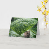 Denk aan je muis onder een nat blad kaart (Gele Bloem)