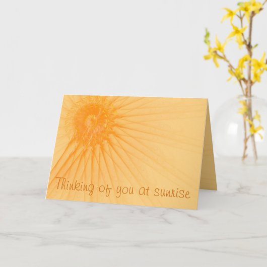 Denk aan je Oranje Abstracte zonneschijnse Sjabloo Kaart (Gele Bloem)