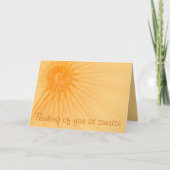 Denk aan je Oranje Abstracte zonneschijnse Sjabloo Kaart (Voorkant)