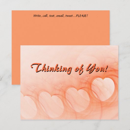 Denk aan je Oranje hartlijn Abstract Briefkaart (Voorkant / Achterkant)