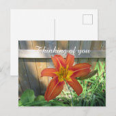 Denk aan je Oranje Lily Floral fotografie Briefkaart (Voorkant / Achterkant)