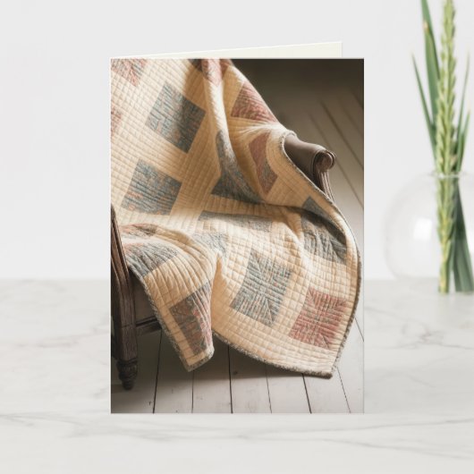 Denk aan je oude quilt op een fauteuil kaart (Voorkant)