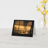 Denk aan je paarden in het Sunset Window Kaart (Gele Bloem)