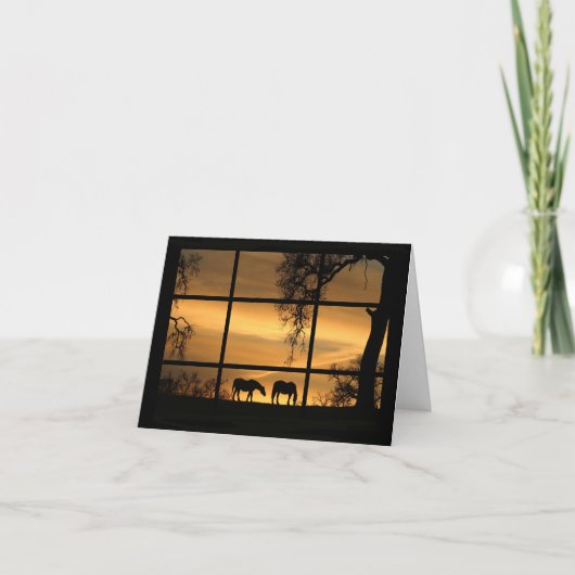Denk aan je paarden in het Sunset Window Kaart (Voorkant)