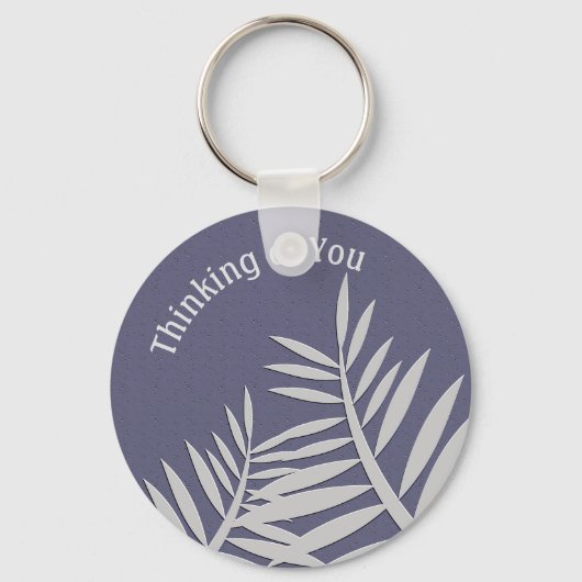 Denk aan je Paarse Leaf Silhouette Friendship Sleutelhanger (Voorkant)