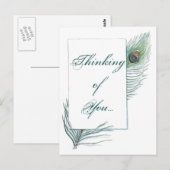 Denk aan je Peacock Feather Inspirerend Briefkaart (Voorkant / Achterkant)