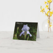 Denk aan je periwinkle Iris Rain Drops Kaart (Gele Bloem)