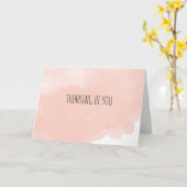 Denk aan je perzikkleurige Waterverf Faded Kaart (Gele Bloem)