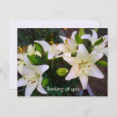 "Denk aan je" prachtig Briefkaart van White Lily (Voorkant / Achterkant)