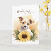 Denk aan je puppy met zonnebloem kaart (Gele Bloem)