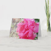 "Denk aan je" Raindrops op de Kaart van Rozen (Voorkant)